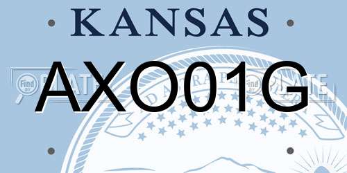 AXO01G Kansas License Plate