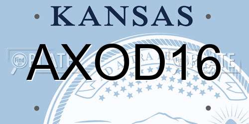 AXOD16 Kansas License Plate