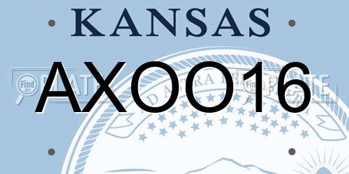 AXOO16 Kansas License Plate