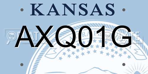 AXQ01G Kansas License Plate