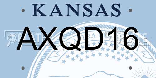 AXQD16 Kansas License Plate