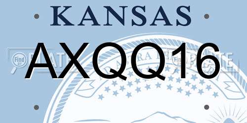 AXQQ16 Kansas License Plate