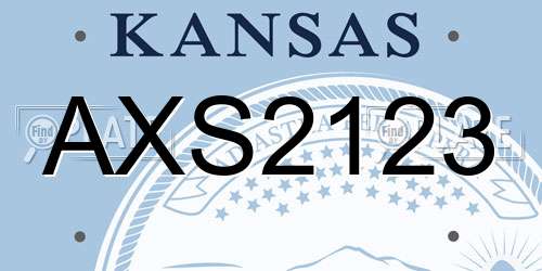 AXS2123 Kansas License Plate