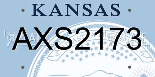 AXS2173 Kansas License Plate