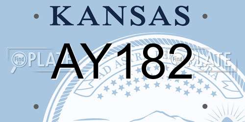 AY182 Kansas License Plate