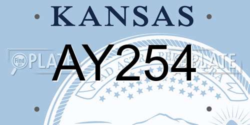 AY254 Kansas License Plate