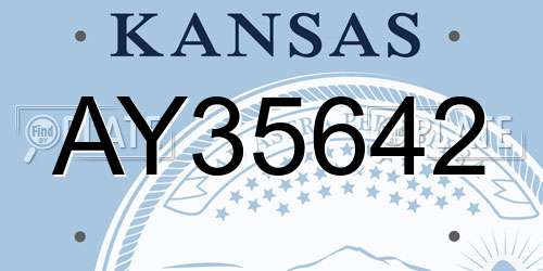 AY35642 Kansas License Plate