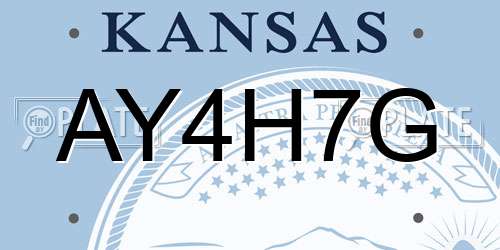 AY4H7G Kansas License Plate