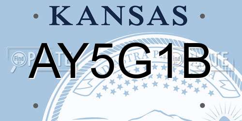 AY5G1B Kansas License Plate