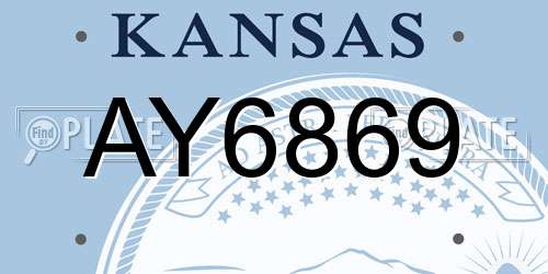 AY6869 Kansas License Plate