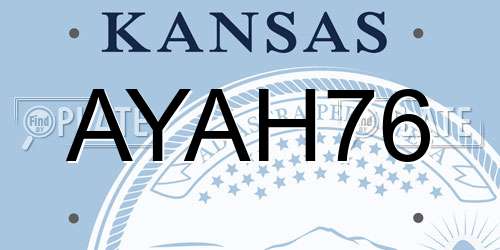 AYAH76 Kansas License Plate