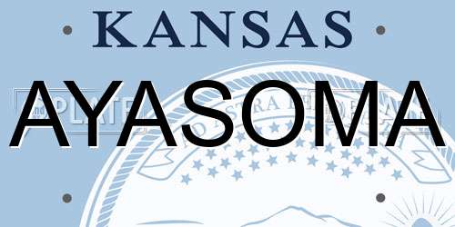 AYASOMA Kansas License Plate