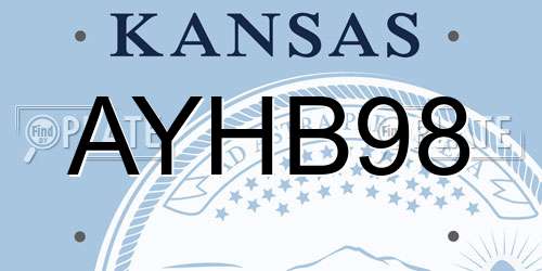 AYHB98 Kansas License Plate