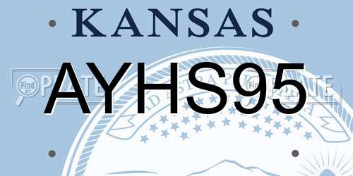 AYHS95 Kansas License Plate