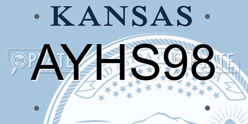 AYHS98 Kansas License Plate