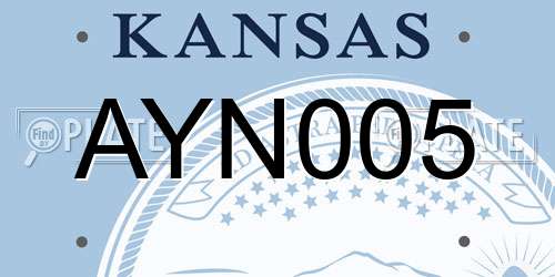 AYN005 Kansas License Plate