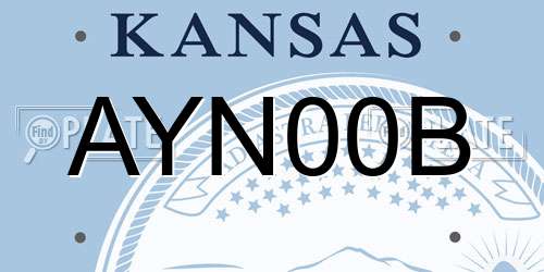 AYN00B Kansas License Plate