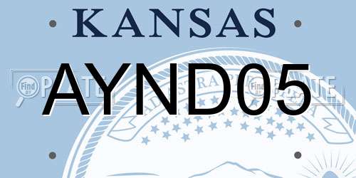 AYND05 Kansas License Plate