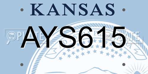 AYS615 Kansas License Plate