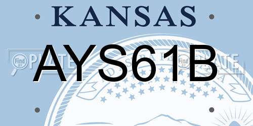 AYS61B Kansas License Plate