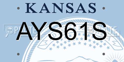 AYS61S Kansas License Plate