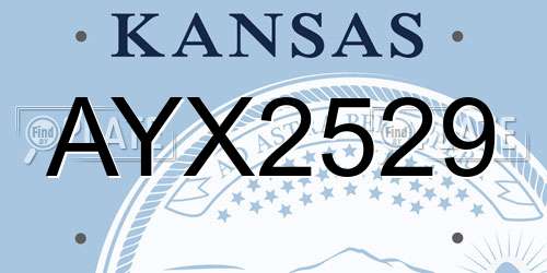 AYX2529 Kansas License Plate