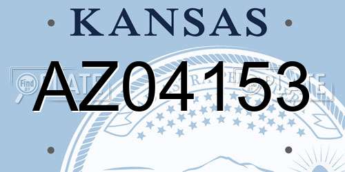 AZ04153 Kansas License Plate