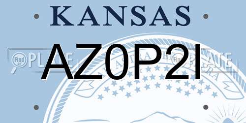 AZ0P2I Kansas License Plate