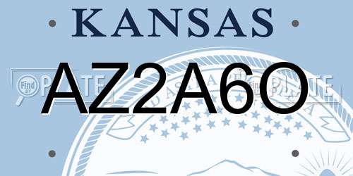 AZ2A6O Kansas License Plate