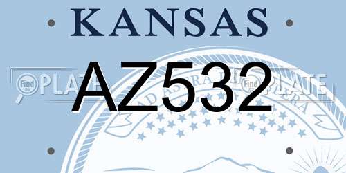 AZ532 Kansas License Plate