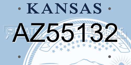 AZ55132 Kansas License Plate