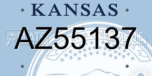 AZ55137 Kansas License Plate