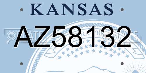 AZ58132 Kansas License Plate