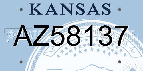 AZ58137 Kansas License Plate