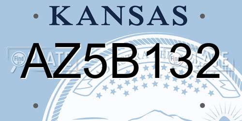 AZ5B132 Kansas License Plate