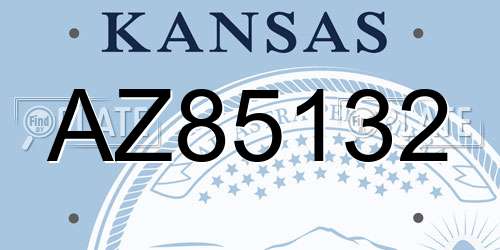 AZ85132 Kansas License Plate