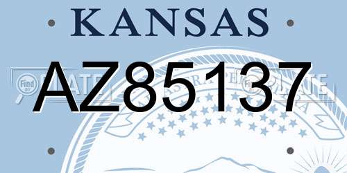 AZ85137 Kansas License Plate