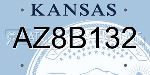 AZ8B132 Kansas License Plate