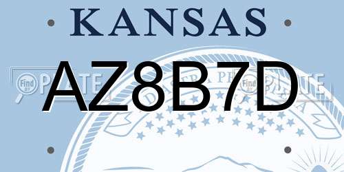 AZ8B7D Kansas License Plate