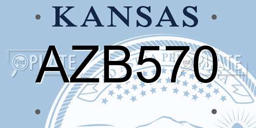 AZB570 Kansas License Plate