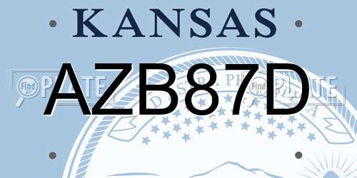 AZB87D Kansas License Plate