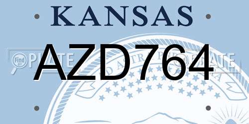 AZD764 Kansas License Plate