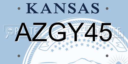 AZGY45 Kansas License Plate