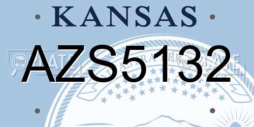 AZS5132 Kansas License Plate