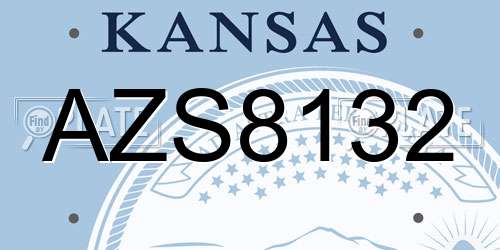 AZS8132 Kansas License Plate