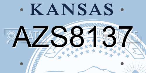 AZS8137 Kansas License Plate