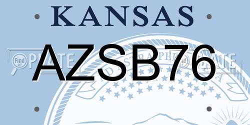 AZSB76 Kansas License Plate