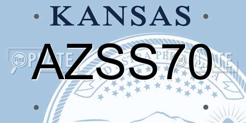 AZSS70 Kansas License Plate