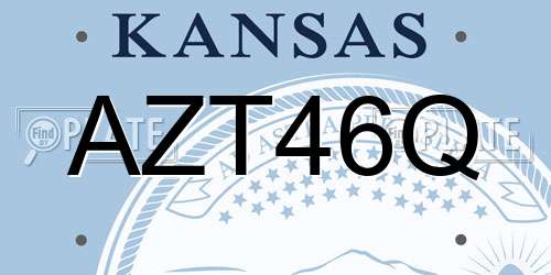 AZT46Q Kansas License Plate