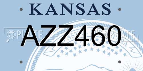 AZZ460 Kansas License Plate
